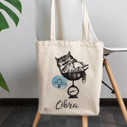 Αστείες Γάτες Ζώδια - Ζυγός (Τσάντα  Αγοράς) Αστείες Γάτες Ζώδια - Ζυγός (Τσάντα  Αγοράς)